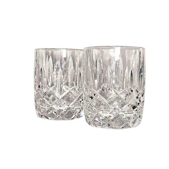 Set of 2 Gorham Lady Anne Crystal Cocktail Tumbler Old Fashioned Bourbon Glasses - Picture 1 of 15